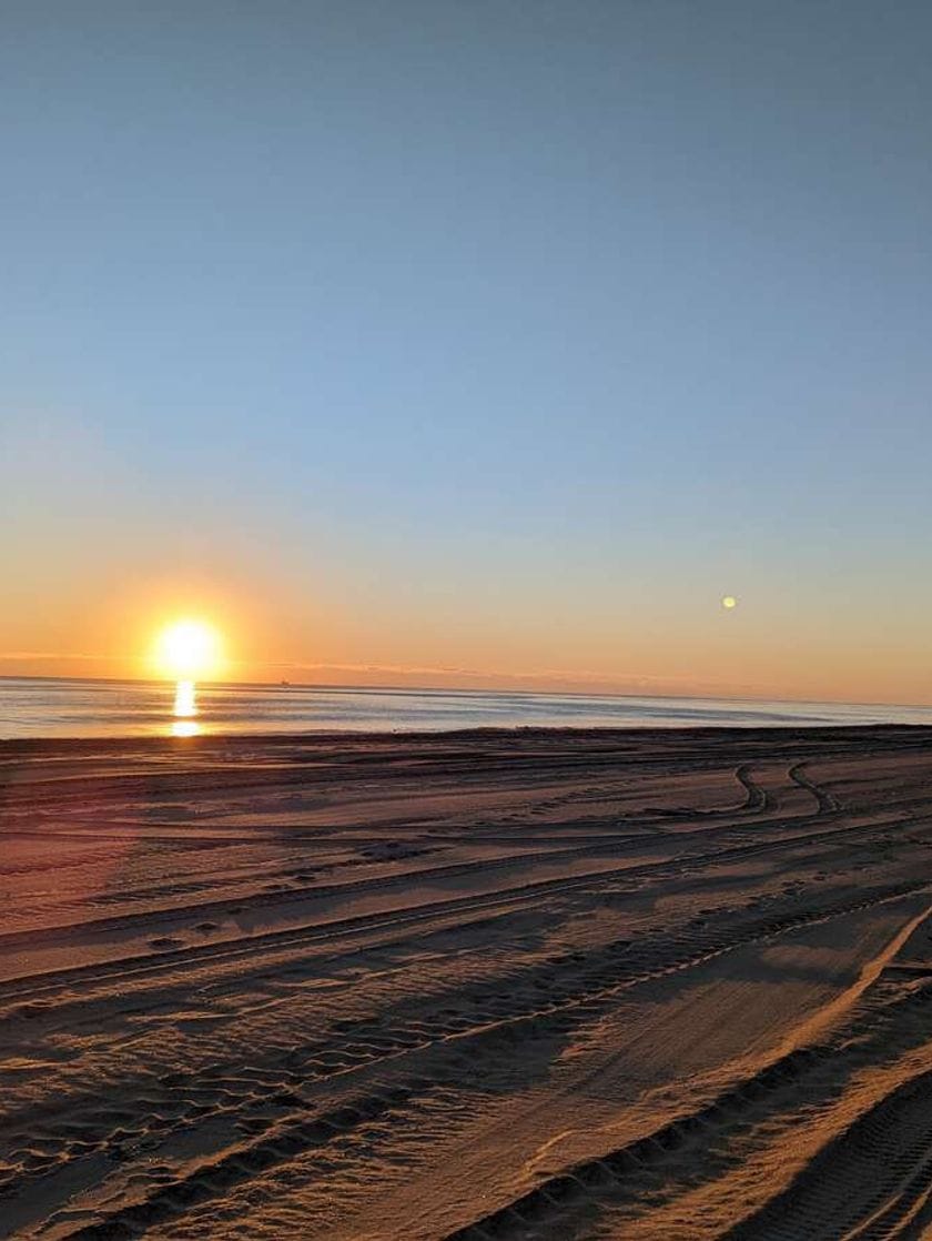 Sunset on the beach.